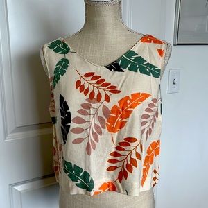 Cute Linen Crop Top with buttons